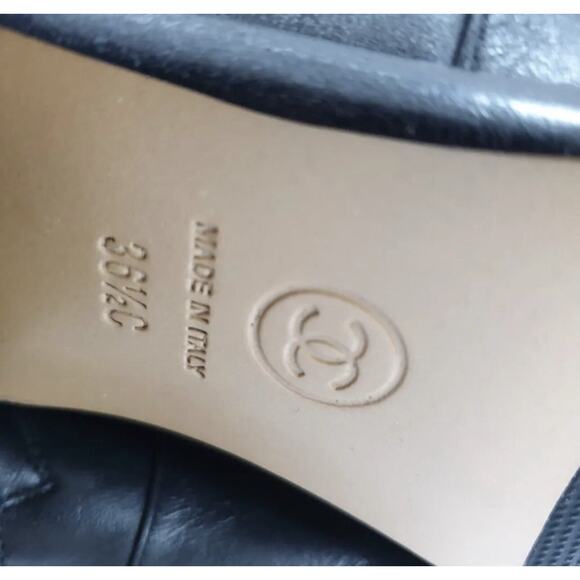 Chanel Black Leather Paris Dallas Metal Cap Toe Thigh High Boots/Bootie Sz. 36.5 - Picture 6 of 7